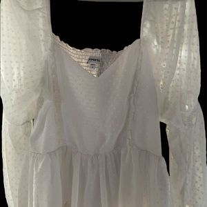White peasant top size large